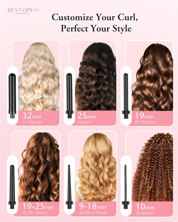 BESTOPE PRO – Juego de Rizadores 6 en 1 con Barriles Intercambiables - Imagen 4