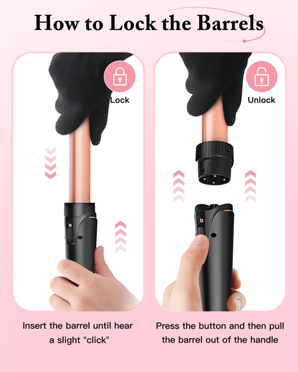 BESTOPE PRO ROSE GOLD – Juego de Plancha Ondulada 5 en 1 con Barriles Intercambiables - Imagen 9