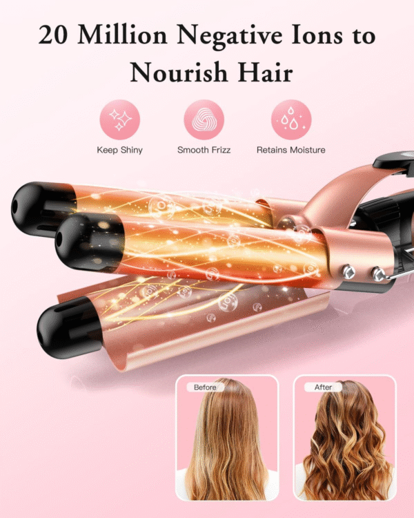 BESTOPE PRO ROSE GOLD – Juego de Plancha Ondulada 5 en 1 con Barriles Intercambiables - Imagen 5